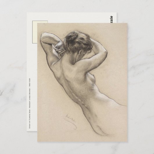 Briefkaart met Herbert James Draper schilderen (Voorkant / Achterkant)