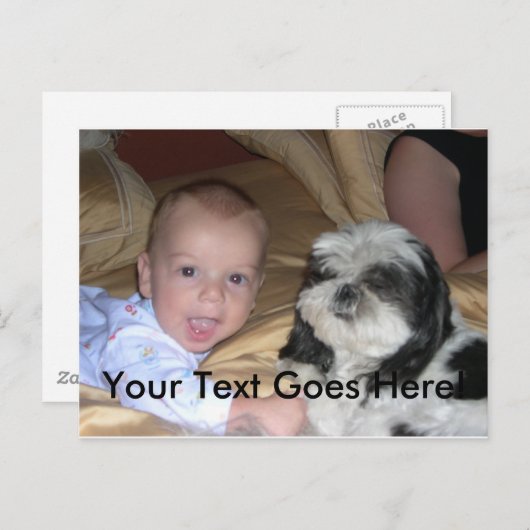 Briefkaart met het Afbeelding en de Tekst van de (Voorkant / Achterkant)