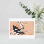 Briefkaart met het ontwerp van Ohara Koson (Staand voorkant)