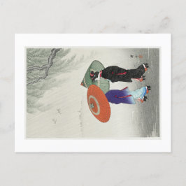 Briefkaart met het ontwerp van Ohara Koson