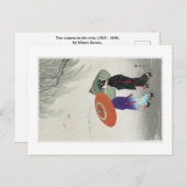 Briefkaart met het ontwerp van Ohara Koson (Voorkant / Achterkant)