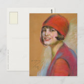 Briefkaart met het schilderen van Alice Pike Barne (Voorkant / Achterkant)