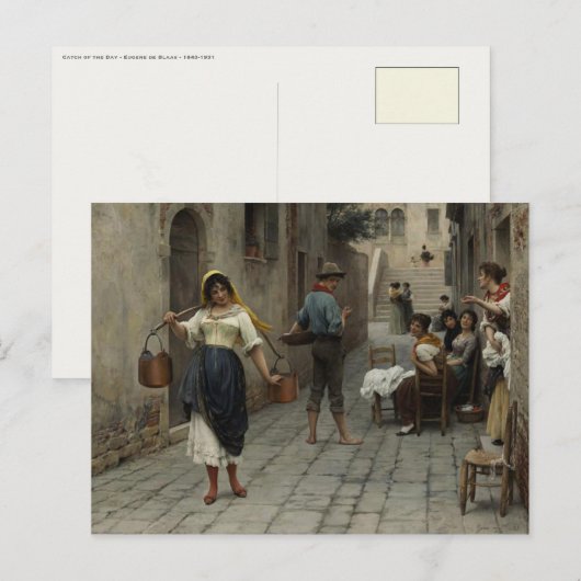 Briefkaart met het schilderen van Eugene de Blaas (Voorkant / Achterkant)