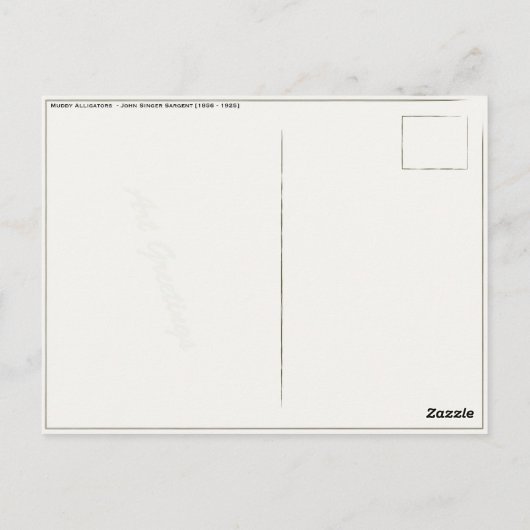 Briefkaart met het Schilderen van John Singer (Achterkant)