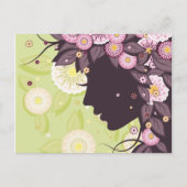 Briefkaart met het silhouet en de bloemen van het (Voorkant)