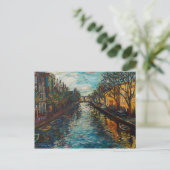 Briefkaart met het uitzicht van Amsterdam (Staand voorkant)