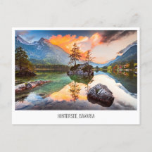 Briefkaart met Hintersee Lake, Beieren, Duitsland