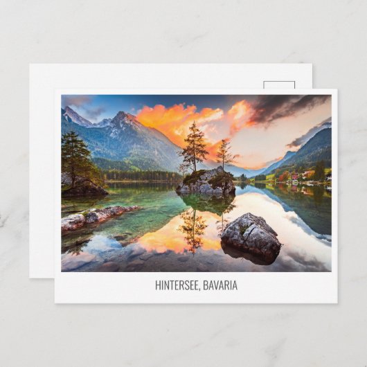 Briefkaart met Hintersee Lake, Beieren, Duitsland (Voorkant / Achterkant)