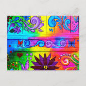 briefkaart met hippiestijl 70 (Voorkant)
