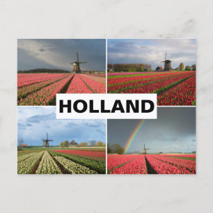 Briefkaart met Holland in voorjaarsmolenkollage