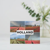 Briefkaart met Holland in voorjaarsmolenkollage (Staand voorkant)