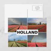 Briefkaart met Holland in voorjaarsmolenkollage (Voorkant / Achterkant)