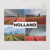 Briefkaart met Holland in voorjaarsmolenkollage (Voorkant)