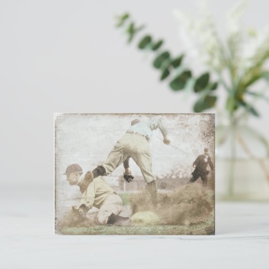 Briefkaart met  honkbalprint (Staand voorkant)