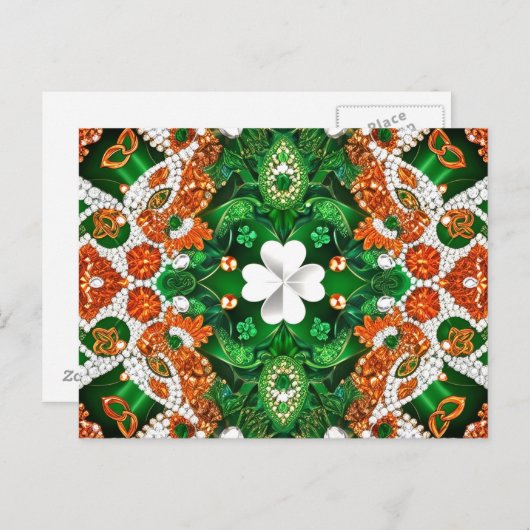 Briefkaart met Ierland Kleuren Design (Voorkant / Achterkant)