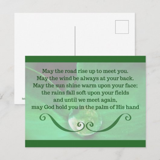 Briefkaart met Ierse zegen (Voorkant / Achterkant)