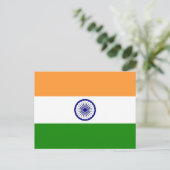 Briefkaart met Indiase vlag (Staand voorkant)