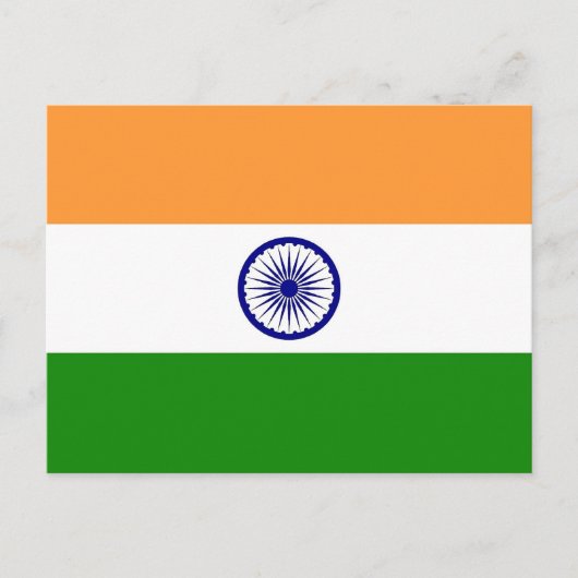 Briefkaart met Indiase vlag (Voorkant)