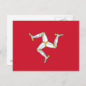 Briefkaart met Isle of Man Vlag, Verenigd Koninkri (Voorkant / Achterkant)