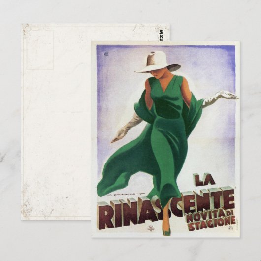 Briefkaart met Italiaanse Mode afdrukken (Voorkant / Achterkant)