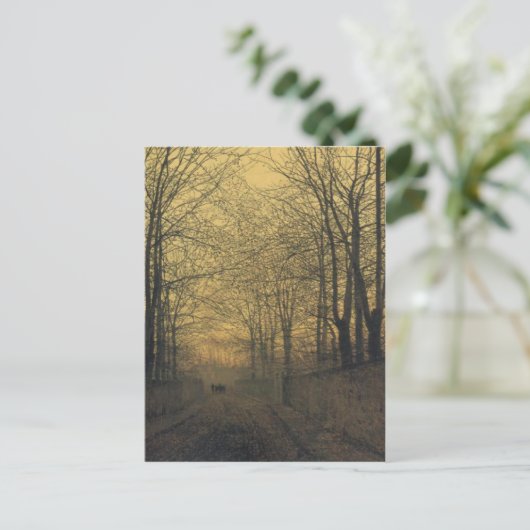 Briefkaart met John Atkinson Grimshaw Painting (Staand voorkant)