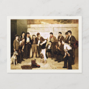 Briefkaart met John George Brown schilderen