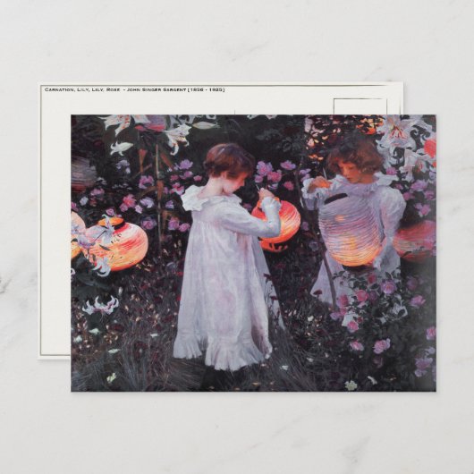 Briefkaart met John Singer Sargent schilderen (Voorkant / Achterkant)