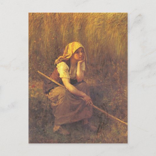 Briefkaart met Jules Breton Schilderen (Voorkant)
