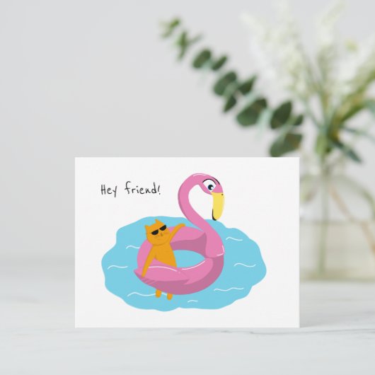 Briefkaart met kat (Staand voorkant)