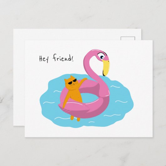 Briefkaart met kat (Voorkant / Achterkant)