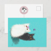Briefkaart met katten (Voorkant / Achterkant)
