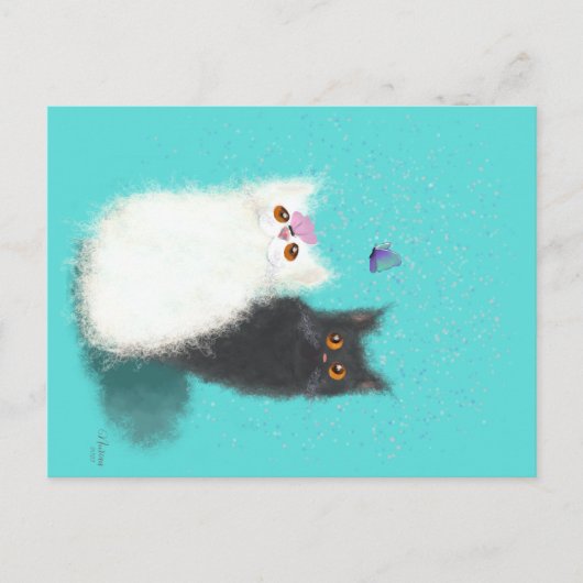 Briefkaart met katten (Voorkant)