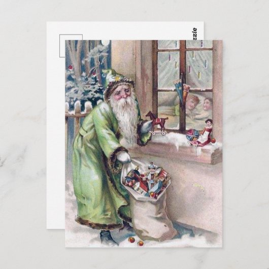 briefkaart met kerst-kerstfeestdag (Voorkant / Achterkant)