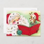 briefkaart met kerst-kerstfeestdag (Voorkant / Achterkant)