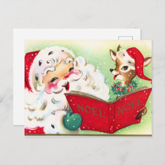 briefkaart met kerst-kerstfeestdag (Voorkant / Achterkant)