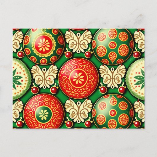 Briefkaart met kerst ornament illustratie (Voorkant)