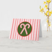 Briefkaart met kerst/pepermunt (Gele Bloem)