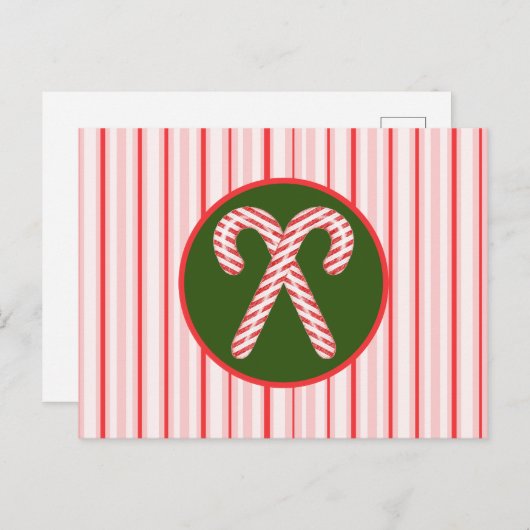 Briefkaart met kerst/pepermunt (Voorkant / Achterkant)