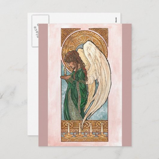 Briefkaart met kerstangel (Voorkant / Achterkant)