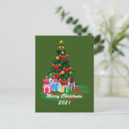 Briefkaart met kerstbomen