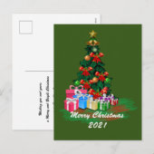 Briefkaart met kerstbomen (Voorkant / Achterkant)
