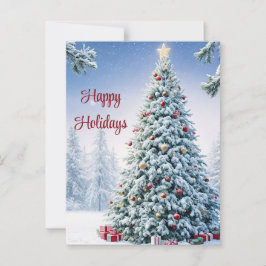 Briefkaart met kerstbomen