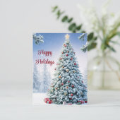 Briefkaart met kerstbomen (Staand voorkant)