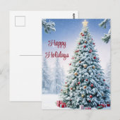 Briefkaart met kerstbomen (Voorkant / Achterkant)