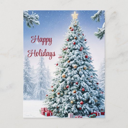 Briefkaart met kerstbomen (Voorkant)