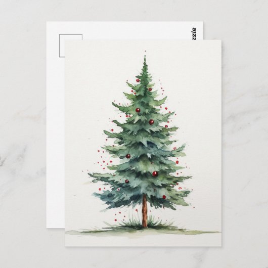 Briefkaart met kerstbomen (Voorkant / Achterkant)