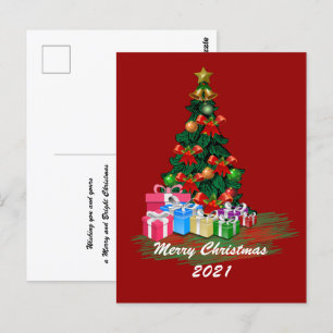 Briefkaart met kerstbomen