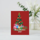 Briefkaart met kerstbomen (Staand voorkant)