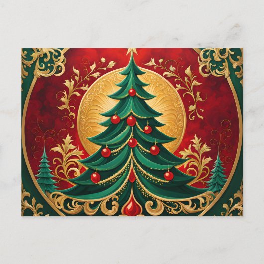 Briefkaart met kerstbomen (Voorkant)