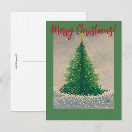 Briefkaart met kerstbomen (Voorkant / Achterkant)